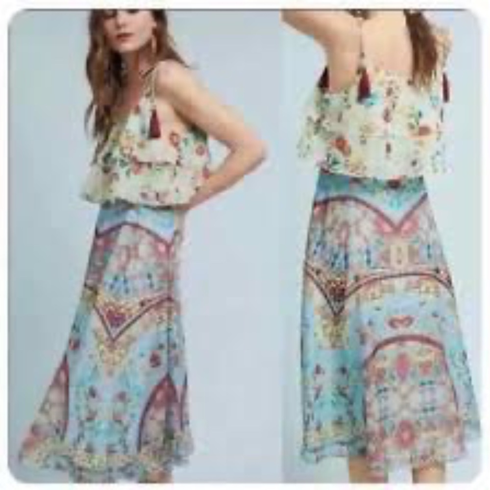 Anthropologie Hemant & Nandita Eros Floral Kerchief Dress Sz M SEE DESCRIPTION